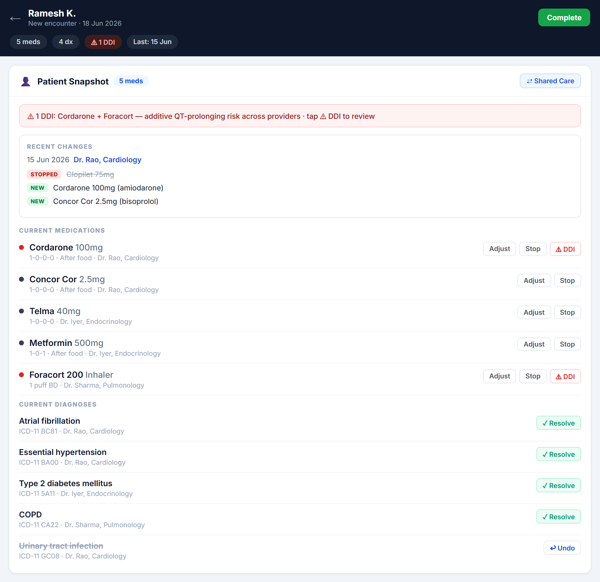 Rxcript patient snapshot